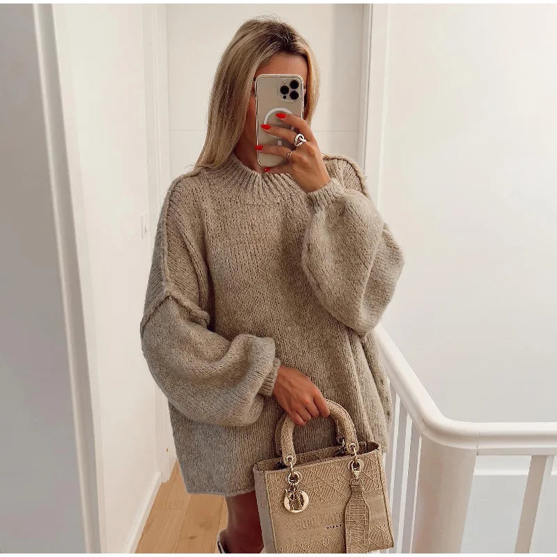 Lolas-Mode - Flauschiger Oversize Strickpullover