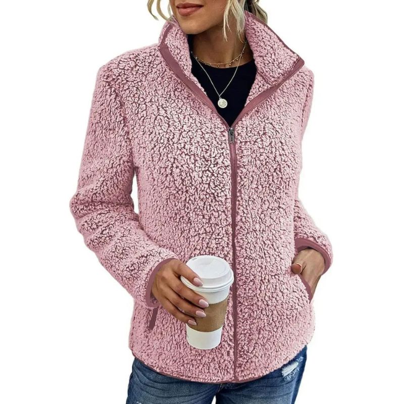Fleecejacke für Damen in Burgunderrot