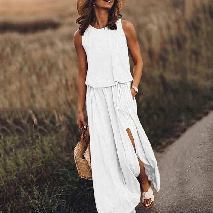 Lolas-Mode – entspanntes weißes maxikleid