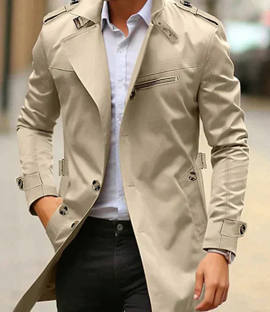 Herren-Trenchcoat - Klassischer Old Money Stil in Beige