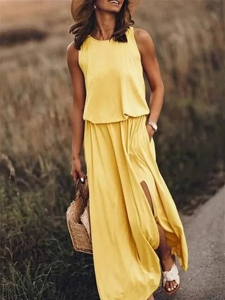 Lolas-Mode – entspanntes weißes maxikleid