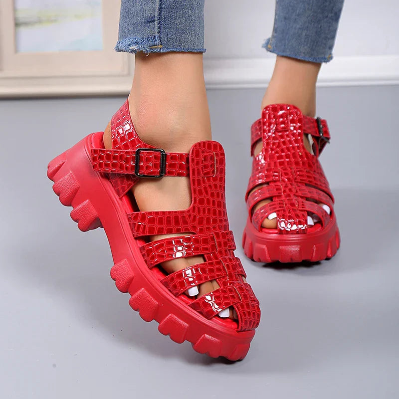 Waveselegance Gladiatoren Sandalen in Schwarz