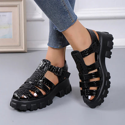 Waveselegance Gladiatoren Sandalen in Schwarz