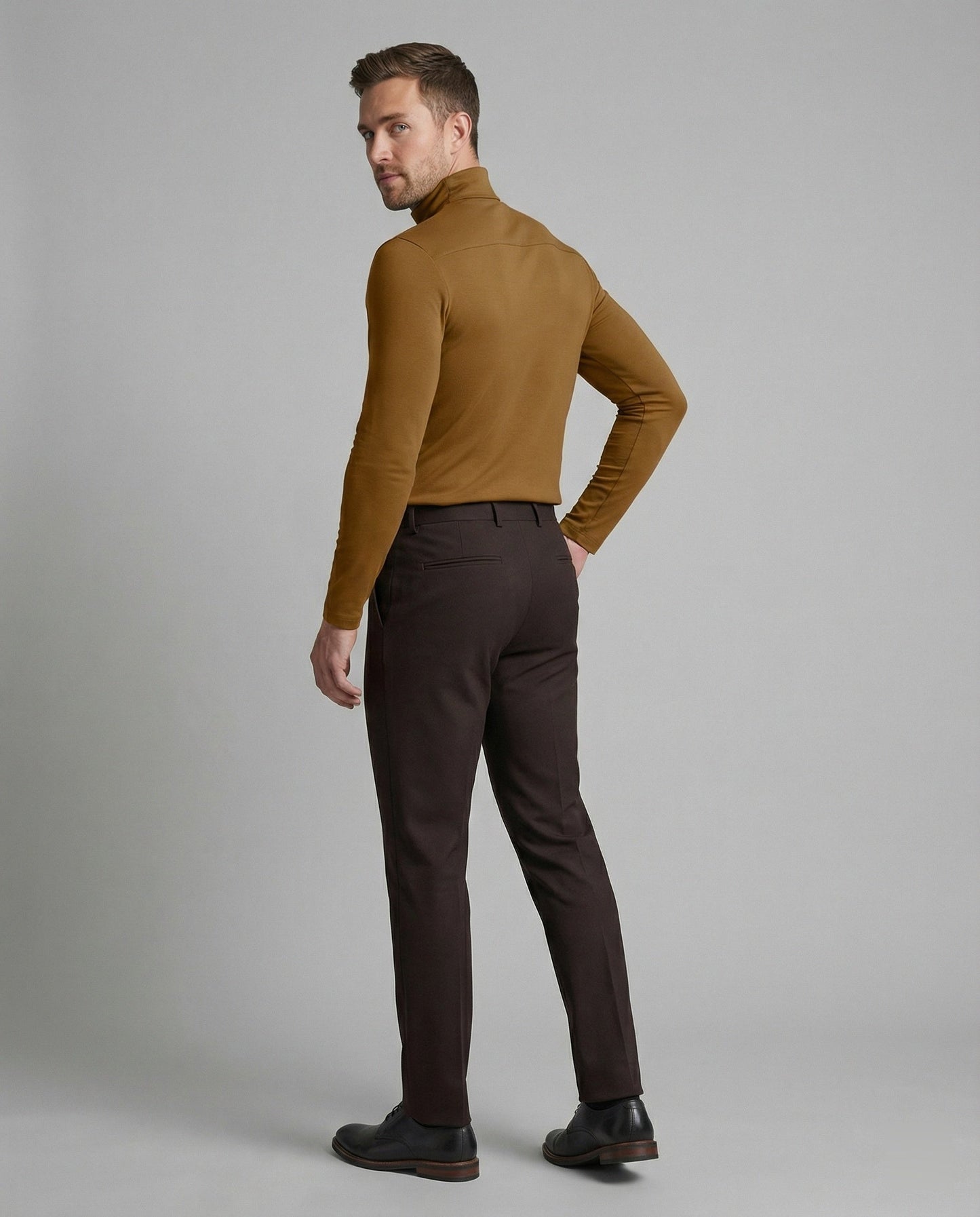 Rollkragenpullover Herren in Jeansblau