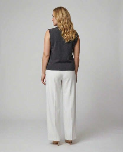 Damen Strickweste elegant mit Knopfverschluss in Schwarz