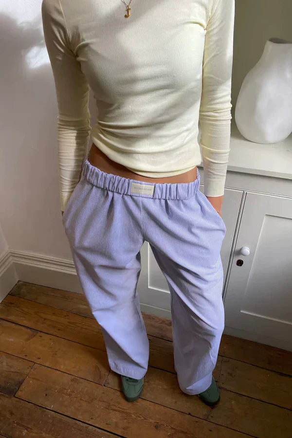 Lolas-Mode | Loose fit Gestreift Elastisch Taille Hose