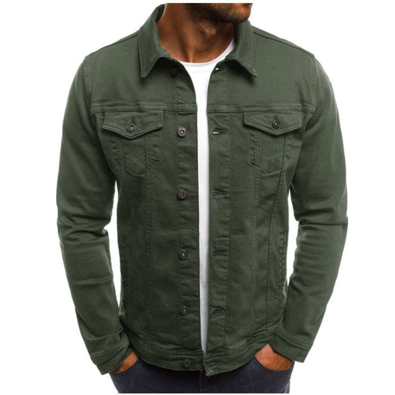 Lässige Herren Denimjacke in Grün