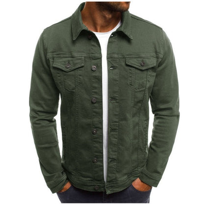 Lässige Herren Denimjacke in Grün