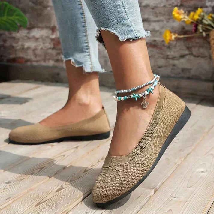 Bequeme Ballerina-Schuhe in Schwarz