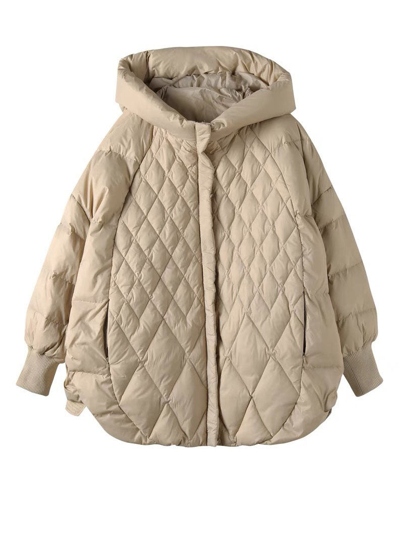 Halblanger Wintermantel Mit Kapuze Für Damen in Khaki
