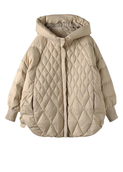 Halblanger Wintermantel Mit Kapuze Für Damen in Khaki