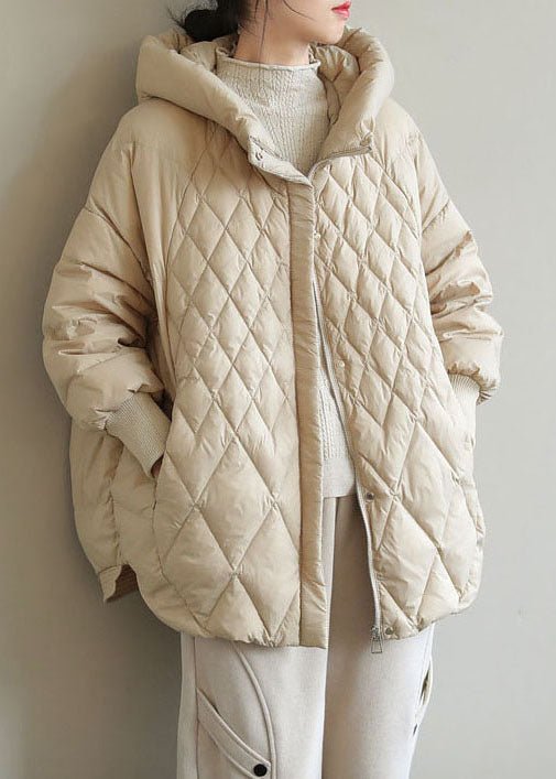 Halblanger Wintermantel Mit Kapuze Für Damen in Khaki