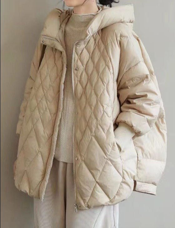 Halblanger Wintermantel Mit Kapuze Für Damen in [Zwart]
