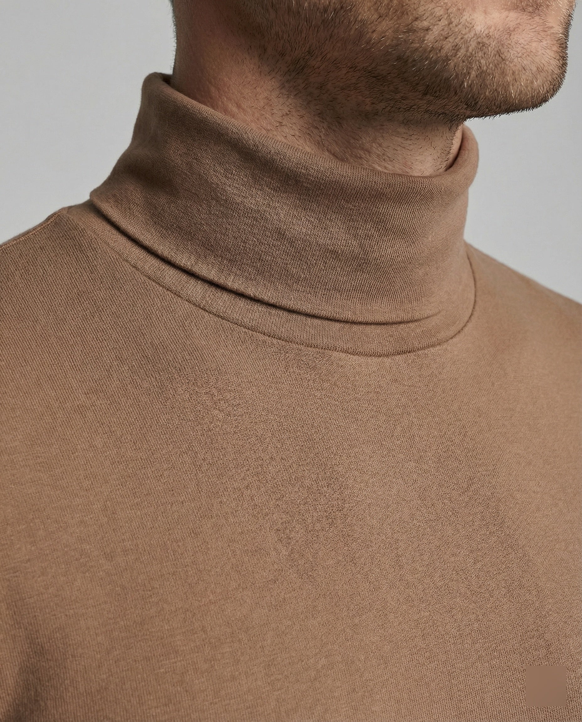 Rollkragenpullover Herren in Aprikose