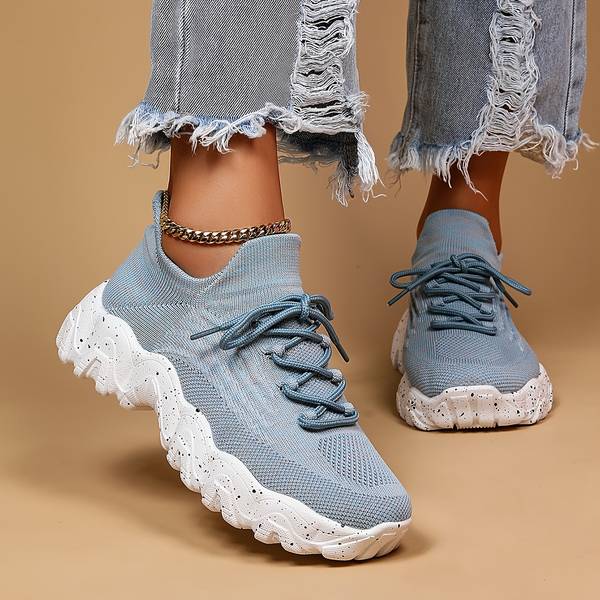 Hellblau Elastische Socken Schuhe in Hellblau