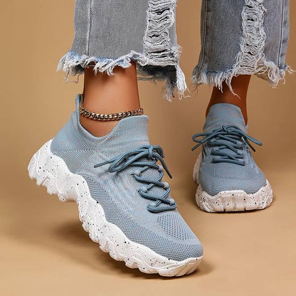 Hellblau Elastische Socken Schuhe in Hellblau