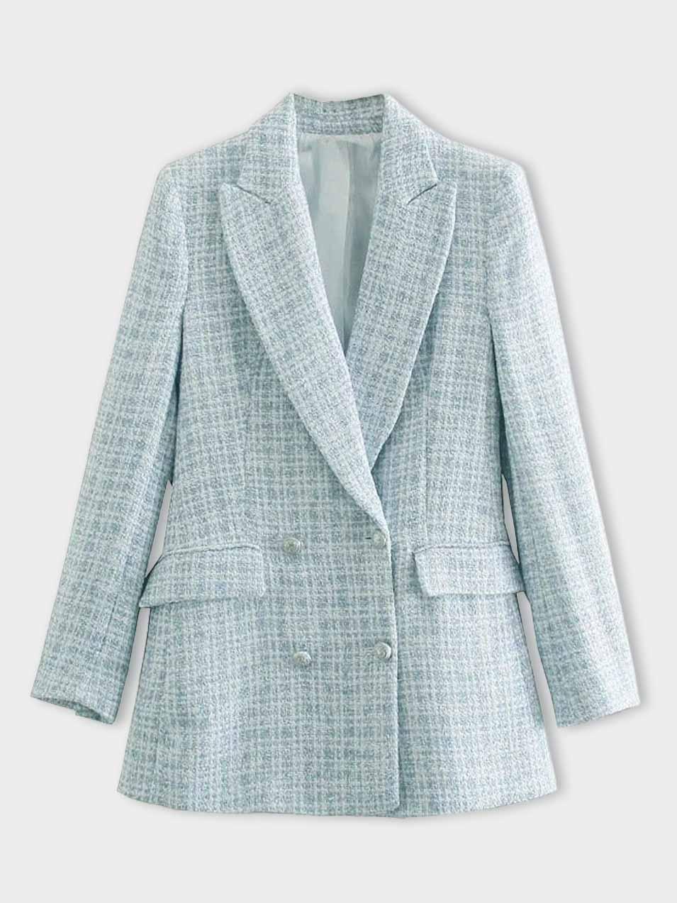 Hellblauer Damen Blazer mit Knöpfen in Hellblau
