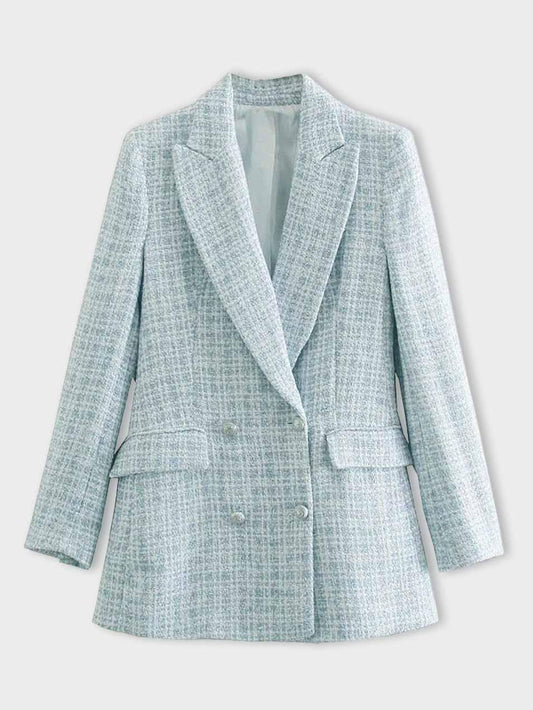 Hellblauer Damen Blazer mit Knöpfen in Hellblau