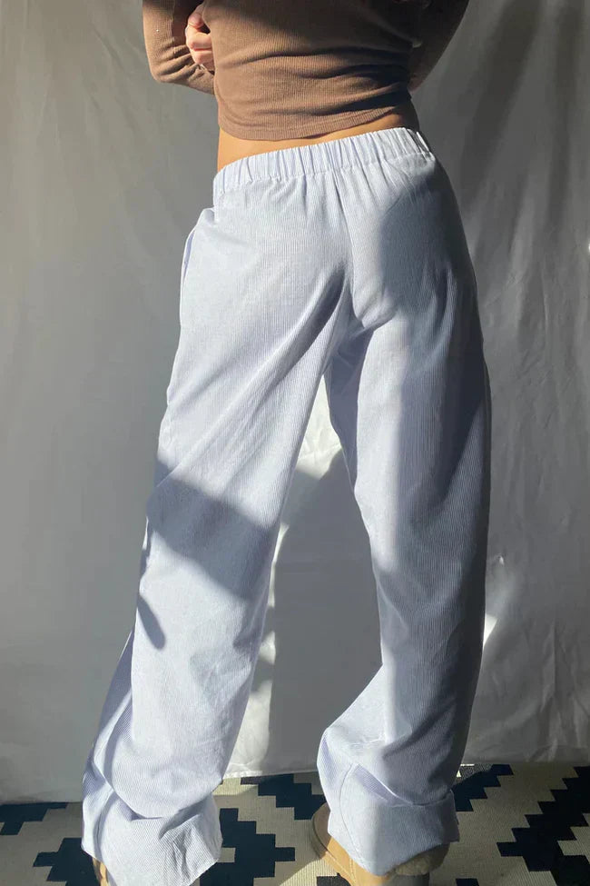 Lolas-Mode | Loose fit Gestreift Elastisch Taille Hose