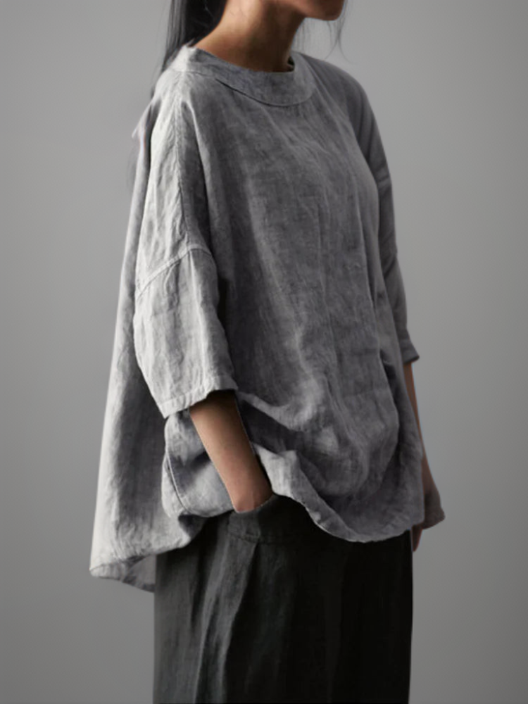 Lolas-Mode | Vintage Tunika in Oversized-Modell mit Boot-Halskette