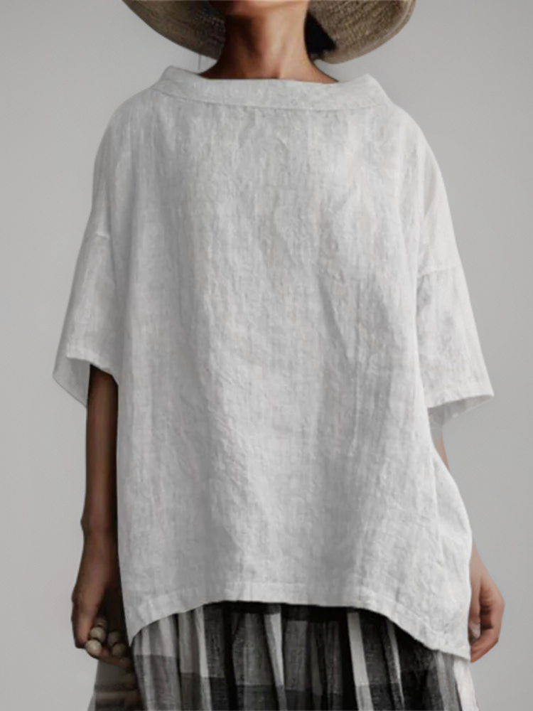 Lolas-Mode | Vintage Tunika in Oversized-Modell mit Boot-Halskette