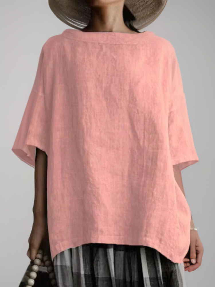 Lolas-Mode | Vintage Tunika in Oversized-Modell mit Boot-Halskette