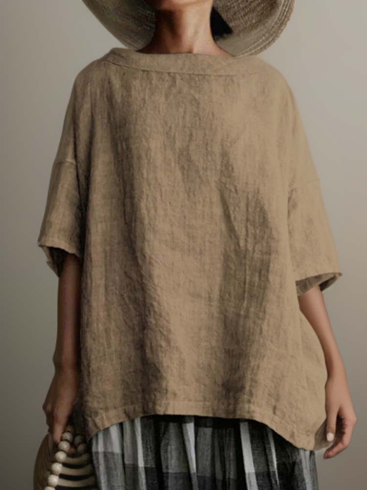 Lolas-Mode | Vintage Tunika in Oversized-Modell mit Boot-Halskette