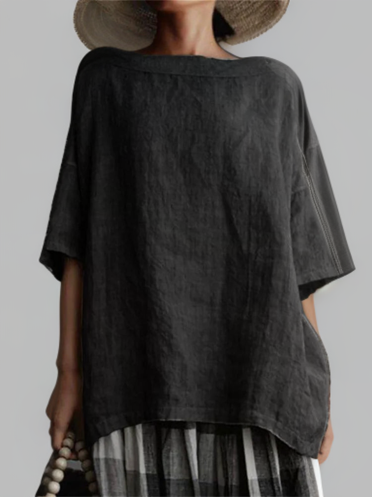 Lolas-Mode | Vintage Tunika in Oversized-Modell mit Boot-Halskette