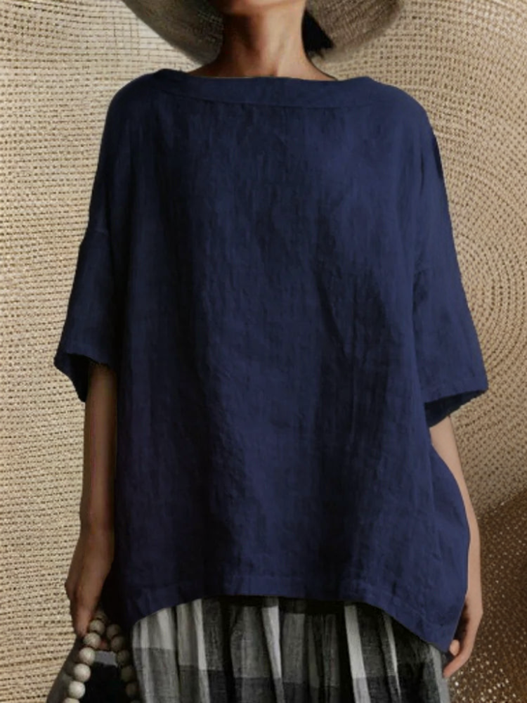 Lolas-Mode | Vintage Tunika in Oversized-Modell mit Boot-Halskette