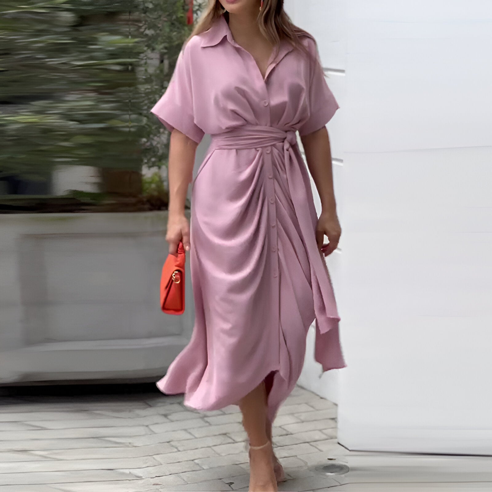 Lolas-Mode | Midikleid mit Bindegürtel