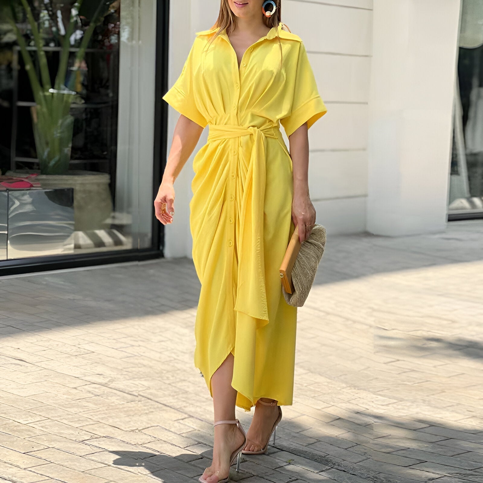 Lolas-Mode | Midikleid mit Bindegürtel
