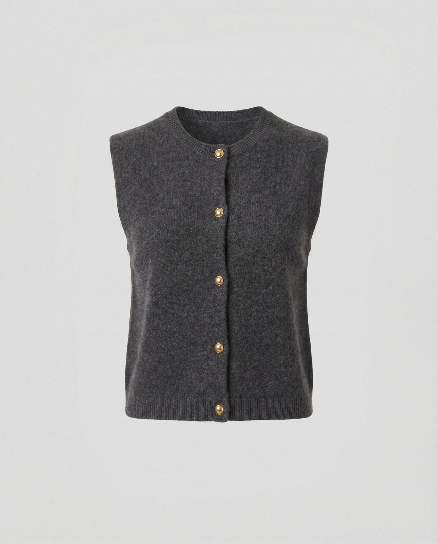 Damen Strickweste elegant mit Knopfverschluss in Weiß