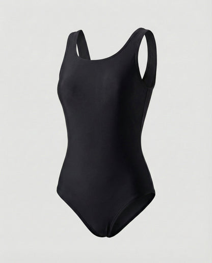 Damen einteiliger Sport-Badeanzug mit Ombre-Design in Rot