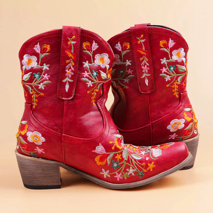 Vintage Cowgirl-Stiefel im Westernlook in Schwarz